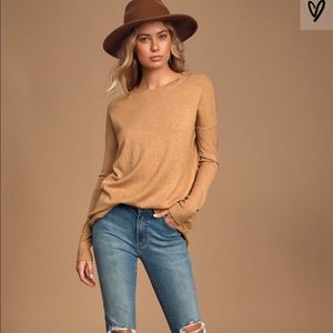 Sweetly Simple Camel Knit Sweater Top